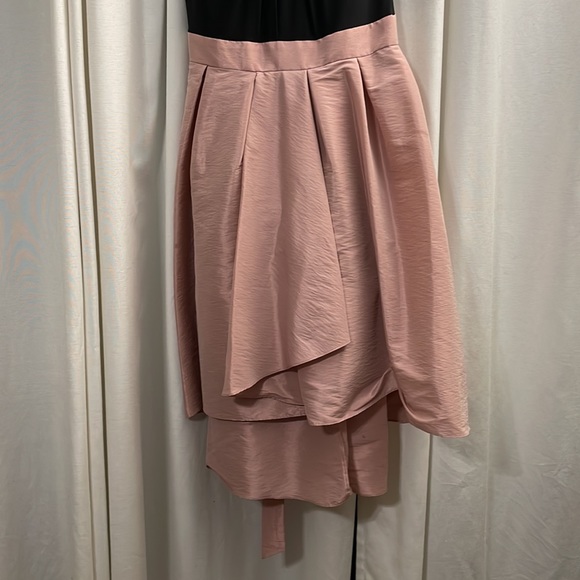 Pearl Trim Twist Belted Waist Hi-Low Fit & Flare Midi Dress - Picture 7 of 10